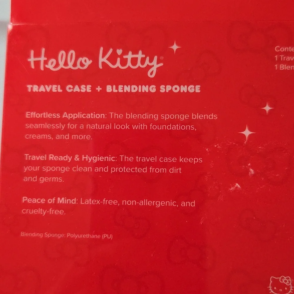 Hello Kitty Pink Travel Case with Blending Sponge Choice: Pink Or Red